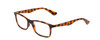 Profile View of Ernest Hemingway H4857 Designer Reading Eye Glasses with Custom Cut Powered Lenses in Shiny Tiger Brown Yellow Orange Tortoise Havana Unisex Cateye Full Rim Acetate 56 mm