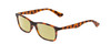 Profile View of Ernest Hemingway H4857 Designer Polarized Reading Sunglasses with Custom Cut Powered Sun Flower Yellow Lenses in Shiny Tiger Brown Yellow Orange Tortoise Havana Unisex Cateye Full Rim Acetate 56 mm