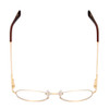 Top View of Ernest Hemingway H4858 Unisex Round Semi-Rimless Eyeglasses in Gold/Auburn 49 mm