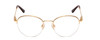 Front View of Ernest Hemingway H4858 Designer Single Vision Prescription Rx Eyeglasses in Shiny Gold/Auburn Crystal Tips Unisex Round Semi-Rimless Stainless Steel 49 mm
