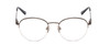 Front View of Ernest Hemingway H4858 Designer Reading Eye Glasses with Custom Cut Powered Lenses in Shiny Gun Metal/Grey Crystal Tips Unisex Round Semi-Rimless Stainless Steel 49 mm