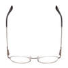 Top View of Ernest Hemingway H4858 Designer Single Vision Prescription Rx Eyeglasses in Shiny Gun Metal/Grey Crystal Tips Unisex Round Semi-Rimless Stainless Steel 49 mm