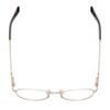 Top View of Ernest Hemingway H4858 Designer Single Vision Prescription Rx Eyeglasses in Shiny Silver/Grey Crystal Tips Unisex Round Semi-Rimless Stainless Steel 49 mm