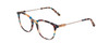 Profile View of Ernest Hemingway H4859 Designer Blue Light Blocking Eyeglasses in Blue Rose Plum Yellow Tortoise Havana Silver Ladies Cateye Full Rim Acetate 50 mm