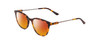 Profile View of Ernest Hemingway H4859 Designer Polarized Sunglasses with Custom Cut Red Mirror Lenses in Brown Amber Gold Tortoise Havana Silver Ladies Cateye Full Rim Acetate 50 mm