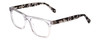 Profile View of Ernest Hemingway H4861 Designer Reading Eye Glasses with Custom Cut Powered Lenses in Clear Crystal/Grey Black Tortoise Havana Unisex Cateye Full Rim Acetate 55 mm
