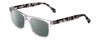 Profile View of Ernest Hemingway H4861 Designer Polarized Reading Sunglasses with Custom Cut Powered Smoke Grey Lenses in Clear Crystal/Grey Black Tortoise Havana Unisex Cateye Full Rim Acetate 55 mm