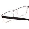 Close Up View of Ernest Hemingway H4861 Designer Reading Eye Glasses with Custom Cut Powered Lenses in Clear Crystal/Gloss Black Unisex Cateye Full Rim Acetate 55 mm
