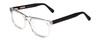 Profile View of Ernest Hemingway H4861 Designer Progressive Lens Blue Light Blocking Eyeglasses in Clear Crystal/Gloss Black Unisex Cateye Full Rim Acetate 55 mm