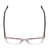 Top View of Ernest Hemingway H4861 Designer Reading Eye Glasses with Custom Cut Powered Lenses in Clear Crystal/Brown Tortoise Havana Unisex Cateye Full Rim Acetate 55 mm