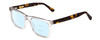 Profile View of Ernest Hemingway H4861 Designer Progressive Lens Blue Light Blocking Eyeglasses in Clear Crystal/Brown Tortoise Havana Unisex Cateye Full Rim Acetate 55 mm