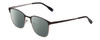 Profile View of Ernest Hemingway H4862 Designer Polarized Reading Sunglasses with Custom Cut Powered Smoke Grey Lenses in Satin Black/Silver Geometric Pattern Unisex Cateye Full Rim Stainless Steel 52 mm