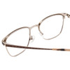 Close Up View of Ernest Hemingway H4862 Designer Progressive Lens Prescription Rx Eyeglasses in Satin Brown/Silver Geometric Pattern Unisex Cateye Full Rim Stainless Steel 52 mm