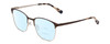 Profile View of Ernest Hemingway H4862 Designer Progressive Lens Blue Light Blocking Eyeglasses in Satin Brown/Silver Geometric Pattern Unisex Cateye Full Rim Stainless Steel 52 mm