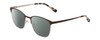 Profile View of Ernest Hemingway H4862 Designer Polarized Sunglasses with Custom Cut Smoke Grey Lenses in Satin Brown/Silver Geometric Pattern Unisex Cateye Full Rim Stainless Steel 52 mm