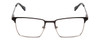Front View of Ernest Hemingway 4863 Unisex Semi-Rimless Eyeglasses Black/Silver Geometric 52mm