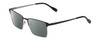 Profile View of Ernest Hemingway H4863 Designer Polarized Reading Sunglasses with Custom Cut Powered Smoke Grey Lenses in Satin Black/Silver Geometric Pattern Unisex Rectangle Full Rim Stainless Steel 52 mm