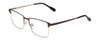 Profile View of Ernest Hemingway H4863 Designer Blue Light Blocking Eyeglasses in Satin Gun Metal/Silver Geometric Pattern Unisex Rectangle Full Rim Stainless Steel 52 mm