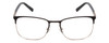 Front View of Ernest Hemingway H4864 Designer Progressive Lens Prescription Rx Eyeglasses in Matte Black Satin Silver Unisex Cateye Full Rim Stainless Steel 58 mm