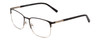 Profile View of Ernest Hemingway H4864 Designer Blue Light Blocking Eyeglasses in Matte Black Satin Silver Unisex Cateye Full Rim Stainless Steel 58 mm