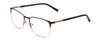 Profile View of Ernest Hemingway H4864 Designer Progressive Lens Blue Light Blocking Eyeglasses in Matte Brown Satin Silver Unisex Cateye Full Rim Stainless Steel 58 mm