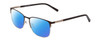 Profile View of Ernest Hemingway H4864 Designer Polarized Reading Sunglasses with Custom Cut Powered Blue Mirror Lenses in Matte Brown Satin Silver Unisex Cateye Full Rim Stainless Steel 58 mm