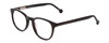 Profile View of Ernest Hemingway H4865 Designer Progressive Lens Blue Light Blocking Eyeglasses in Gloss Black/Rounded Tips Unisex Cateye Full Rim Acetate 49 mm