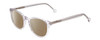 Profile View of Ernest Hemingway H4865 Designer Polarized Reading Sunglasses with Custom Cut Powered Amber Brown Lenses in Clear Crystal Silver Glitter/Rounded Tips Unisex Cateye Full Rim Acetate 49 mm