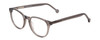 Profile View of Ernest Hemingway H4865 Designer Progressive Lens Blue Light Blocking Eyeglasses in Grey Mist Crystal/Rounded Tips Unisex Cateye Full Rim Acetate 49 mm