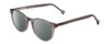 Profile View of Ernest Hemingway H4865 Designer Polarized Reading Sunglasses with Custom Cut Powered Smoke Grey Lenses in Grey Mist Crystal/Rounded Tips Unisex Cateye Full Rim Acetate 49 mm