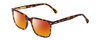 Profile View of Ernest Hemingway H4866 Designer Polarized Sunglasses with Custom Cut Red Mirror Lenses in Brown Amber Tortoise/Silver Accent Unisex Cateye Full Rim Acetate 51 mm