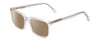 Profile View of Ernest Hemingway H4866 Designer Polarized Sunglasses with Custom Cut Amber Brown Lenses in Clear Crystal/Silver Glitter Accent Unisex Cateye Full Rim Acetate 51 mm