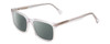 Profile View of Ernest Hemingway H4866 Designer Polarized Sunglasses with Custom Cut Smoke Grey Lenses in Clear Crystal/Silver Glitter Accent Unisex Cateye Full Rim Acetate 51 mm