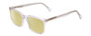 Profile View of Ernest Hemingway H4866 Designer Polarized Reading Sunglasses with Custom Cut Powered Sun Flower Yellow Lenses in Clear Crystal/Silver Glitter Accent Unisex Cateye Full Rim Acetate 51 mm