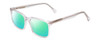 Profile View of Ernest Hemingway H4866 Designer Polarized Reading Sunglasses with Custom Cut Powered Green Mirror Lenses in Clear Crystal/Silver Glitter Accent Unisex Cateye Full Rim Acetate 51 mm