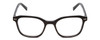 Front View of Ernest Hemingway H4867 Designer Progressive Lens Prescription Rx Eyeglasses in Gloss Black/Silver Accents Unisex Cateye Full Rim Acetate 50 mm