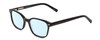 Profile View of Ernest Hemingway H4867 Designer Blue Light Blocking Eyeglasses in Gloss Black/Silver Accents Unisex Cateye Full Rim Acetate 50 mm