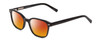 Profile View of Ernest Hemingway H4867 Designer Polarized Sunglasses with Custom Cut Red Mirror Lenses in Gloss Black/Silver Accents Unisex Cateye Full Rim Acetate 50 mm