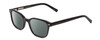 Profile View of Ernest Hemingway H4867 Designer Polarized Reading Sunglasses with Custom Cut Powered Smoke Grey Lenses in Gloss Black/Silver Accents Unisex Cateye Full Rim Acetate 50 mm