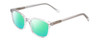 Profile View of Ernest Hemingway H4867 Designer Polarized Reading Sunglasses with Custom Cut Powered Green Mirror Lenses in Clear Crystal/Silver Glitter Accent Unisex Cateye Full Rim Acetate 50 mm