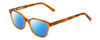 Profile View of Ernest Hemingway H4867 Designer Polarized Sunglasses with Custom Cut Blue Mirror Lenses in Demi-Tortoise Havana Blonde/Silver Accent Unisex Cateye Full Rim Acetate 50 mm