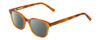 Profile View of Ernest Hemingway H4867 Designer Polarized Reading Sunglasses with Custom Cut Powered Smoke Grey Lenses in Demi-Tortoise Havana Blonde/Silver Accent Unisex Cateye Full Rim Acetate 50 mm