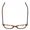 Top View of Ernest Hemingway H4867 Designer Reading Eye Glasses with Custom Cut Powered Lenses in Tortoise Havana Brown Amber/Grey Fade/Silver Accent Unisex Cateye Full Rim Acetate 50 mm