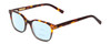 Profile View of Ernest Hemingway H4867 Designer Progressive Lens Blue Light Blocking Eyeglasses in Tortoise Havana Brown Amber/Grey Fade/Silver Accent Unisex Cateye Full Rim Acetate 50 mm