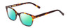 Profile View of Ernest Hemingway H4867 Designer Polarized Reading Sunglasses with Custom Cut Powered Green Mirror Lenses in Tortoise Havana Brown Amber/Grey Fade/Silver Accent Unisex Cateye Full Rim Acetate 50 mm
