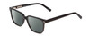 Profile View of Ernest Hemingway H4868 Designer Polarized Sunglasses with Custom Cut Smoke Grey Lenses in Gloss Black/Silver Accents Unisex Cateye Full Rim Acetate 52 mm