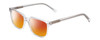 Profile View of Ernest Hemingway H4868 Designer Polarized Sunglasses with Custom Cut Red Mirror Lenses in Clear Crystal/Silver Glitter Accent Unisex Cateye Full Rim Acetate 52 mm
