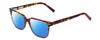 Profile View of Ernest Hemingway H4868 Designer Polarized Sunglasses with Custom Cut Blue Mirror Lenses in Tortoise Havana Brown Amber/Grey Fade/Silver Accent Unisex Cateye Full Rim Acetate 52 mm