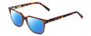 Profile View of Ernest Hemingway H4868 Designer Polarized Reading Sunglasses with Custom Cut Powered Blue Mirror Lenses in Tortoise Havana Brown Amber/Grey Fade/Silver Accent Unisex Cateye Full Rim Acetate 52 mm