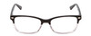 Front View of Ernest Hemingway H4869 Designer Reading Eye Glasses with Custom Cut Powered Lenses in Gloss Black/Clear Crystal Fade/Silver Accents Unisex Cateye Full Rim Acetate 53 mm